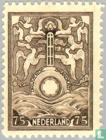 Vervoer in drijvende brandkast 1921 75 Nederland Brandkastzegels 